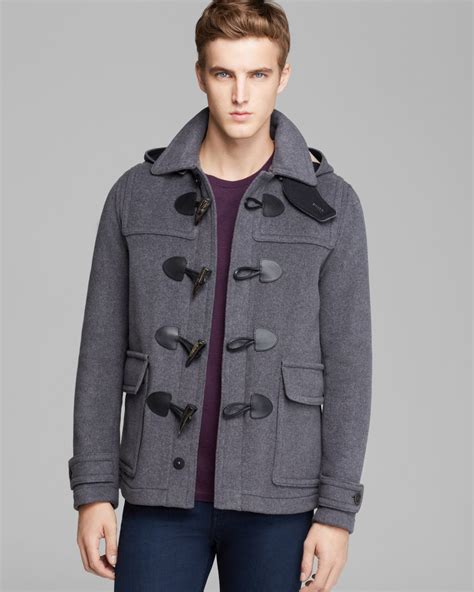 burberry grey toggle coat|burberry camel coat men's.